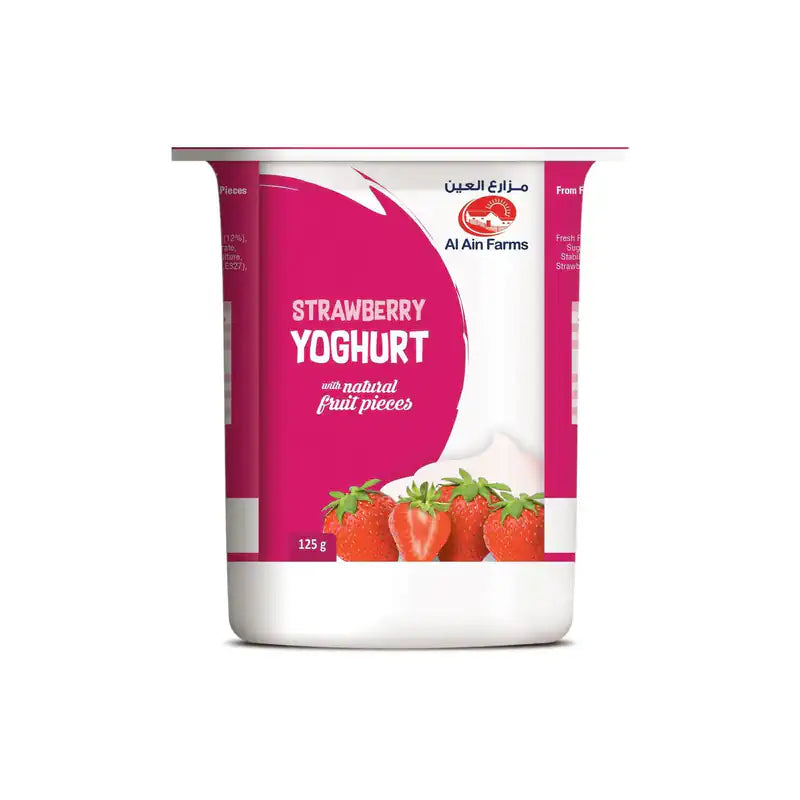 Al Ain Fresh Stirred Strawberry Yoghurt UAE, 125 gm