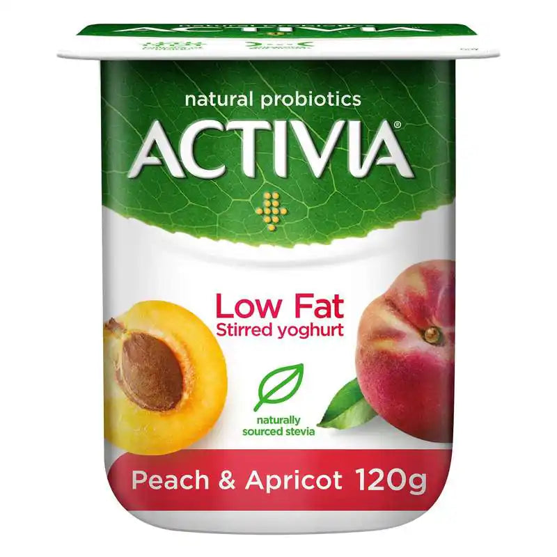 Activia Stirred Yoghurt Low Fat Peach & Apricot 120g