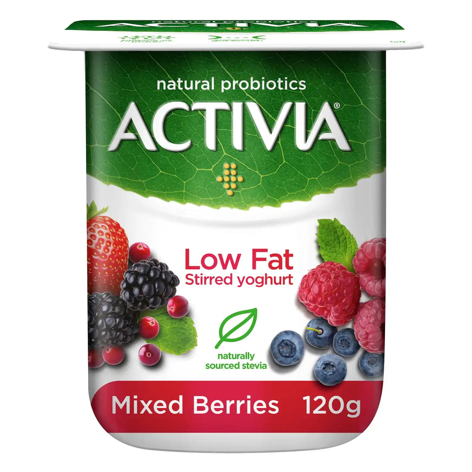 Activia Stirred Yoghurt Low Fat Mixed Berries 120g
