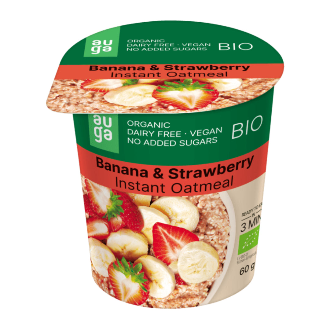 AUGA Instant Oats Banana & Strawberry - 60g (Pack of 3)