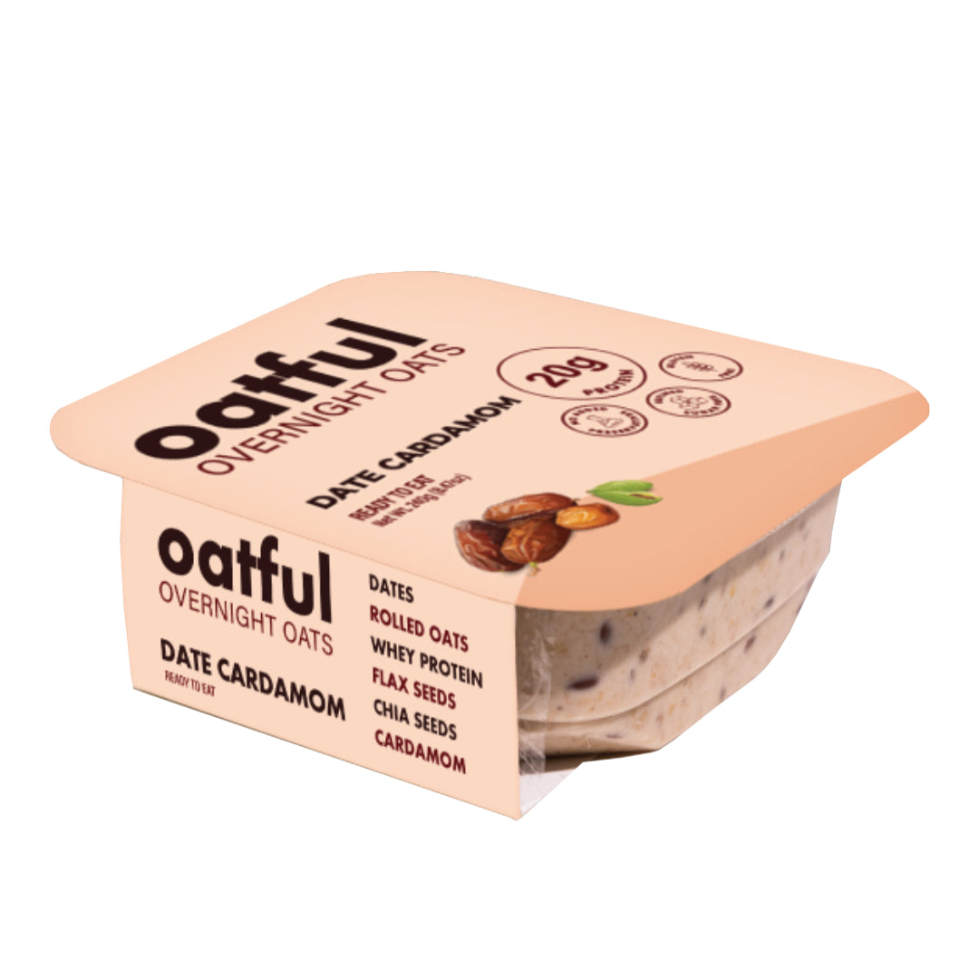OATFUL Overnight Oats Date Cardamom – No Added Sugar, High Protein, 240g (Pack of 2)