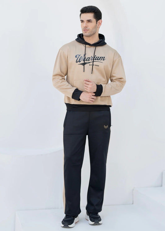 Tan/Black DropShoulders Tracksuit