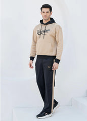 Tan/Black DropShoulders Tracksuit