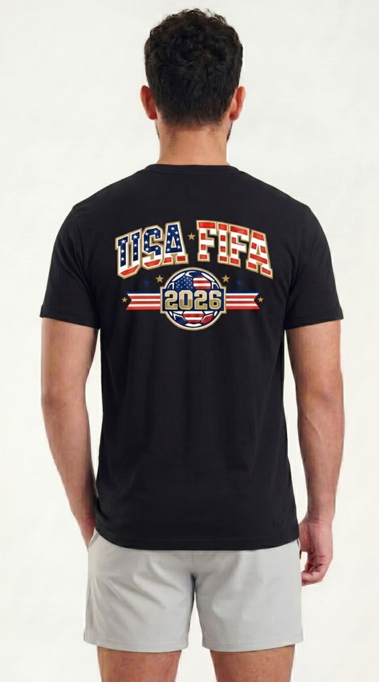 Black FIFA WORLD CUP US FLAG T SHIRT