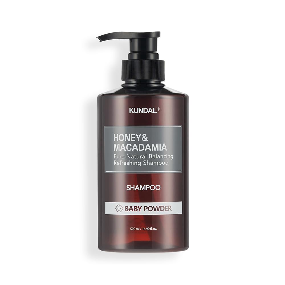 Kundal Honey & Macadamia Pure Natural Balancing Refreshing Shampoo Baby Powder, 500ml, Clear, 500 ML