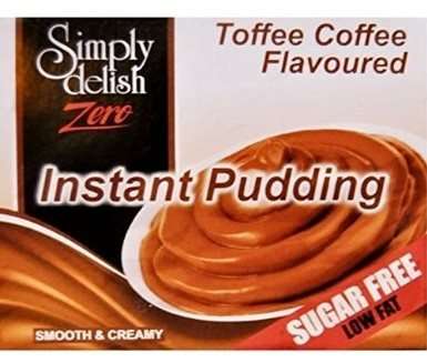Simply Delish, Sugar Free Instant Pudding - Gluten Free, Vegan Sweet, Toffee Coffee Flavour - Pack of 6, Low Fat Pudding