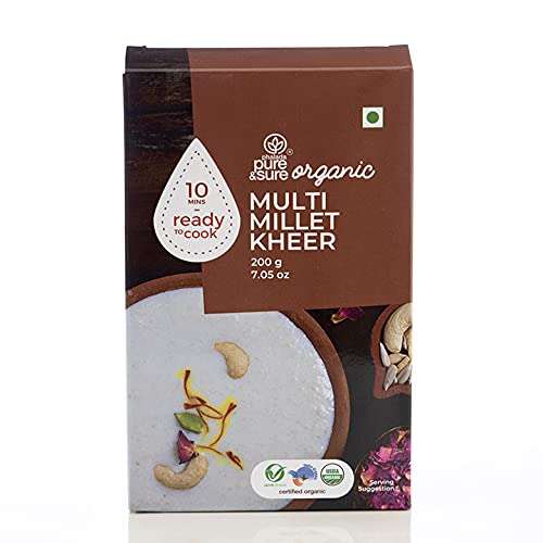 Pure and Sure Organic Millet Kheer | Gluten Free Dessert | Breakfast Essentials, High Protein, Vegetarian, Non GMO, No Preservative | 200gm