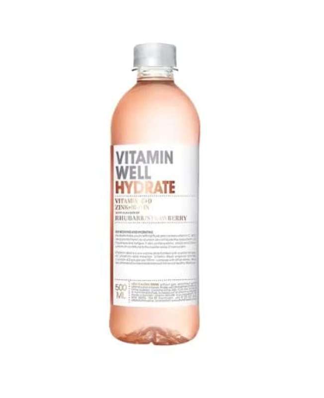Vitamin Well Hydrate Rhubarb/Strawberry Vit-C, D Zinc, Biotin 500ML