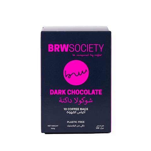 BRW Society Dark Chocolate Coffee Bags 100G [10 Coffee Bags]