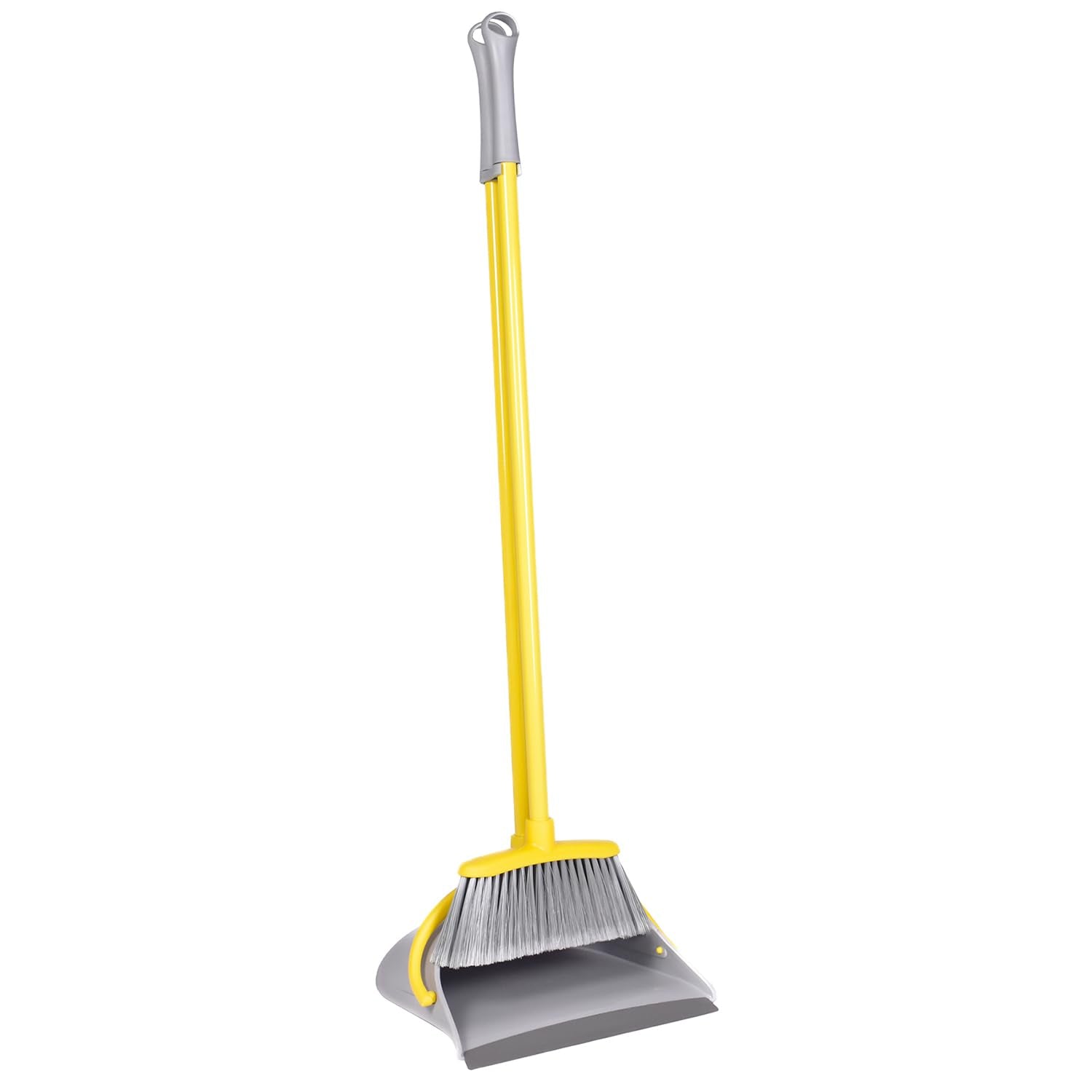 Apex FOLDING LONG HANDLE UPRIGHT DUSTPAN AND BROOM SWEEP SET, Multicolor, 11722, 27 x 90