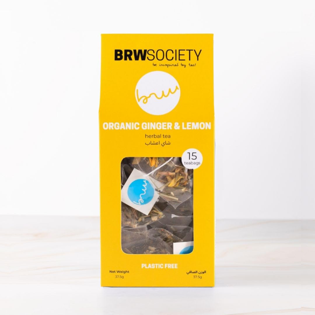 BRW Society Organic Ginger & Lemon Herbal Tea (45g)