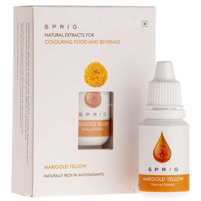Sprig Natural Extracts for Colouring Food and Beverage, Marigold Yellow, 15 ml