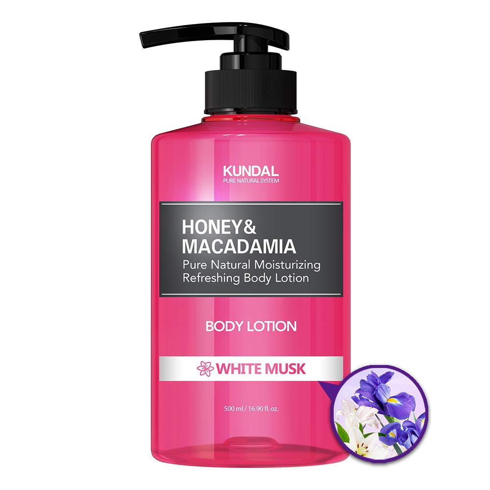 Kundal Honey & Macadamia Pure Natural Moisturizing Refreshing Body Lotion White Musk, 500ml