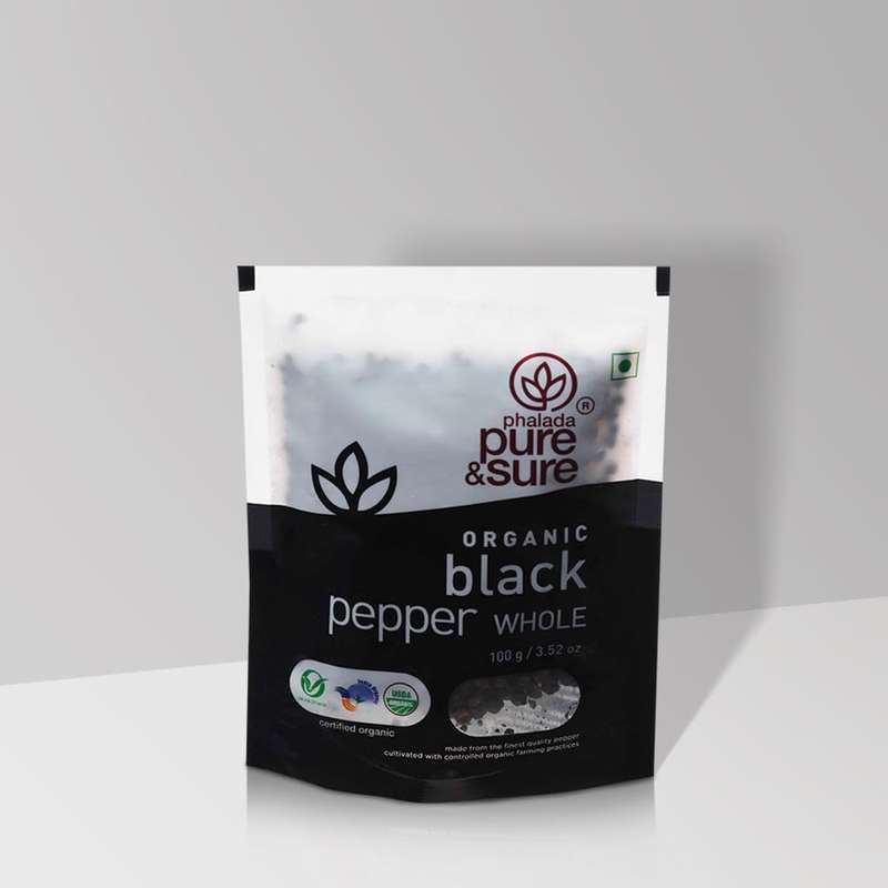 Pure & Sure Organic Black Pepper Whole, 100gm