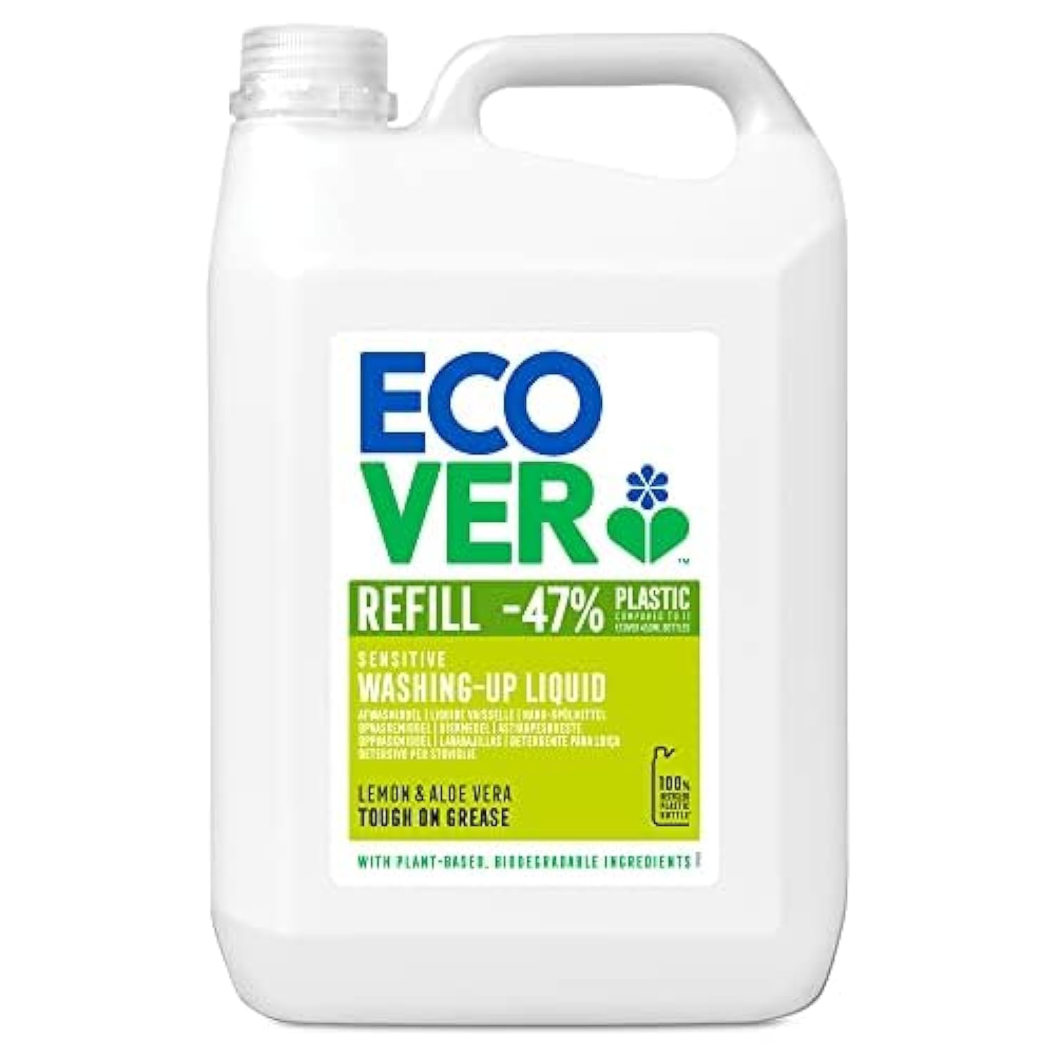 Ecover Washing up Liquid Refill Lemon and Aloe Vera 5 Litre
