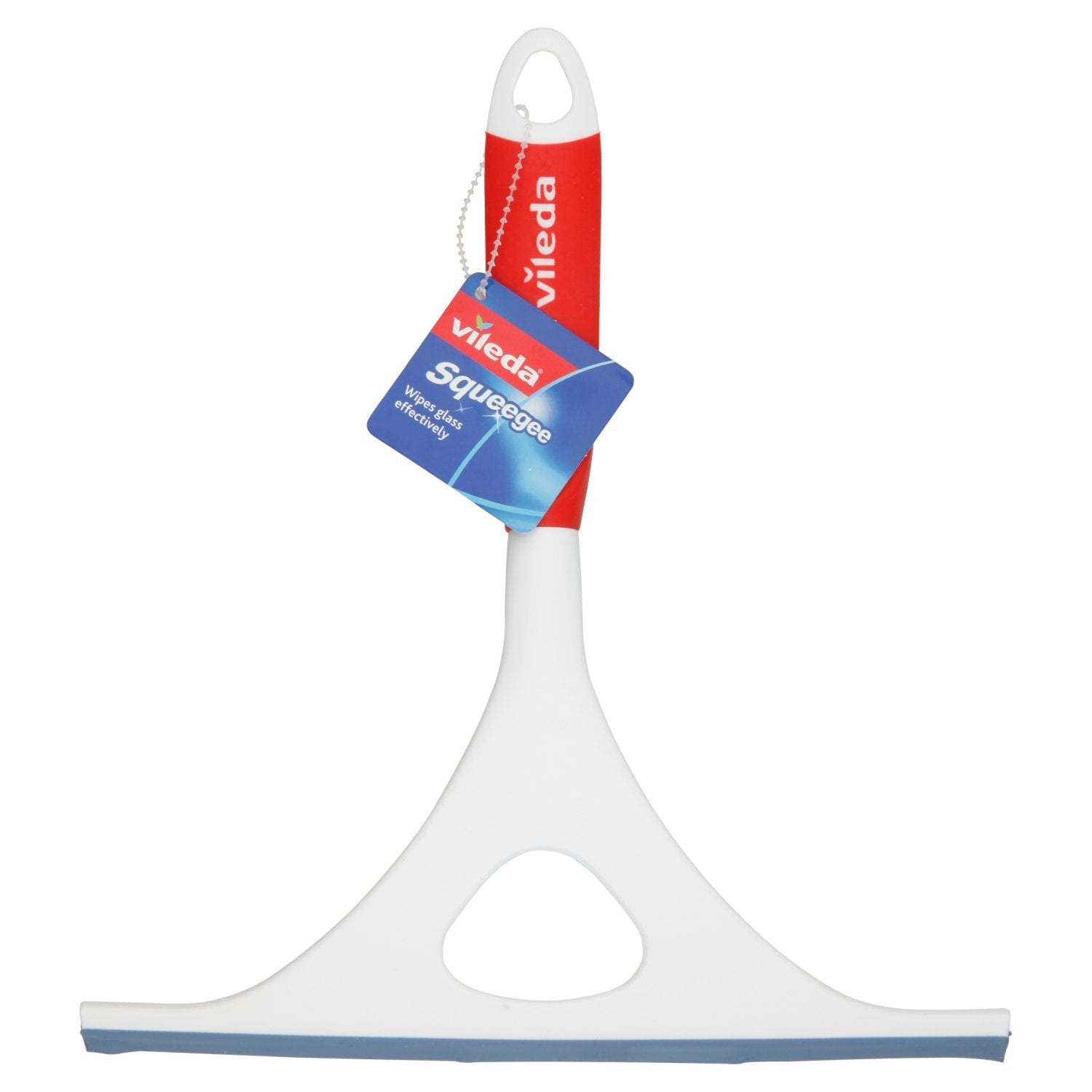 Vileda Window Squeegee, Flexible, Non-Slip Grip, Ergonomic Handle, White & Red, 3.6 x 24 x 26.7 cm 151150