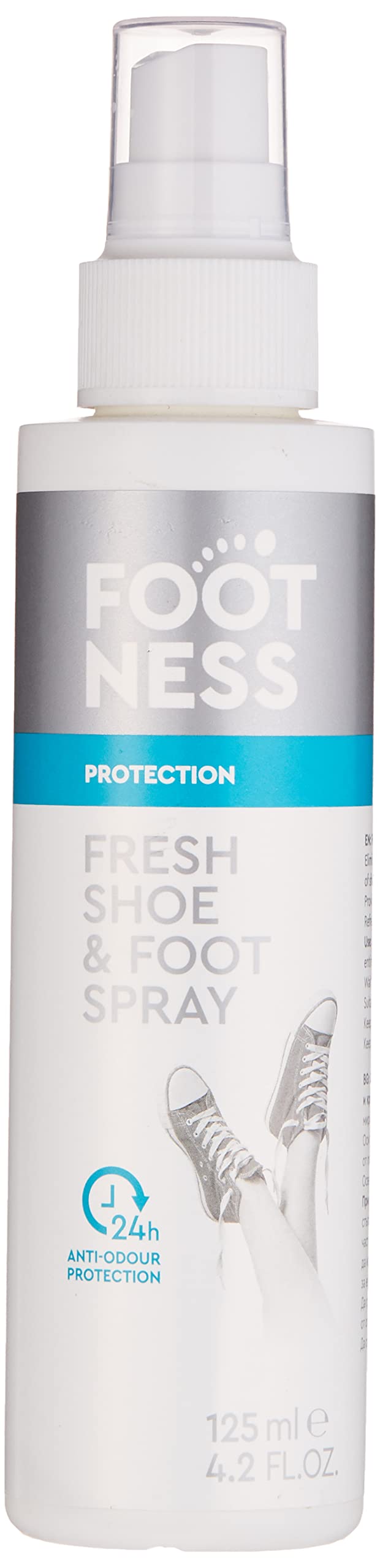 Footness Foot Spray Fresh Shoe And Foot Spray 125Ml With Odour Absorber For Removing Bad, Unpleasant Smell From Shoes And Feet