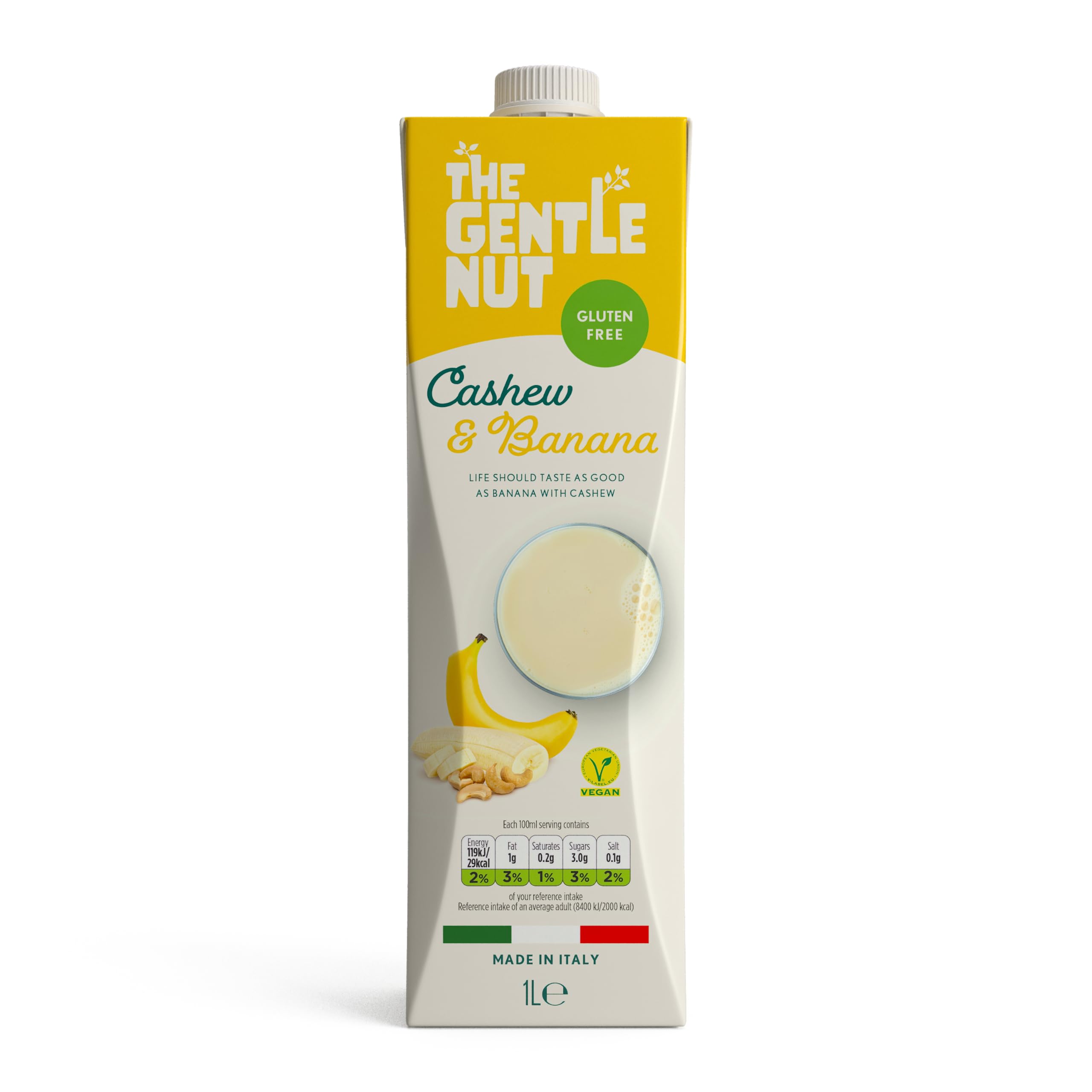 The Gentle Nut Cashew & Banana 1 Ltr Gluten Free, Soy Free, Dairy Free, Vegan