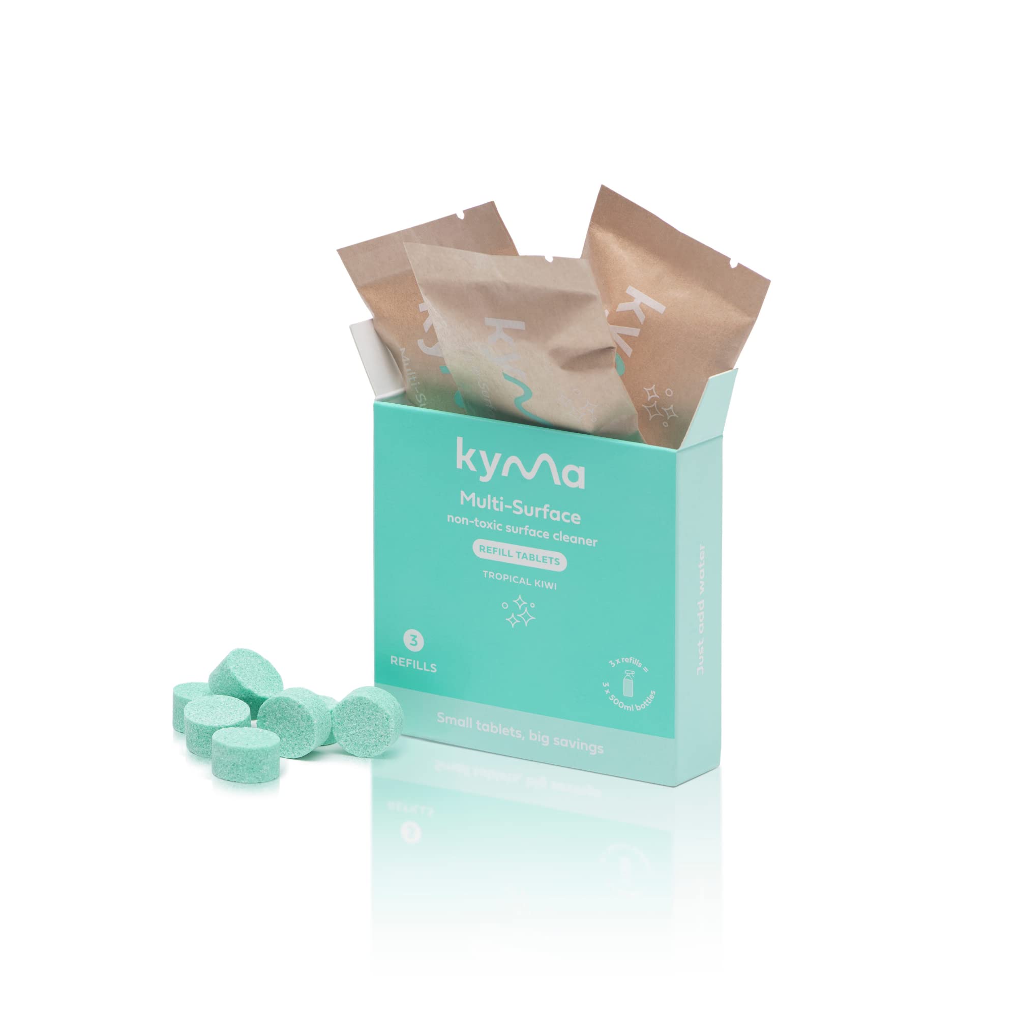 Kyma Multi-Surface Cleaner Refill Box, 1.5L (Makes 3x 500ml Bottle of Multi-Surface), Non-Toxic, Eco Friendly, Powerful, Non-Toxic, Eco Friendly, Removes Grease & Dirt