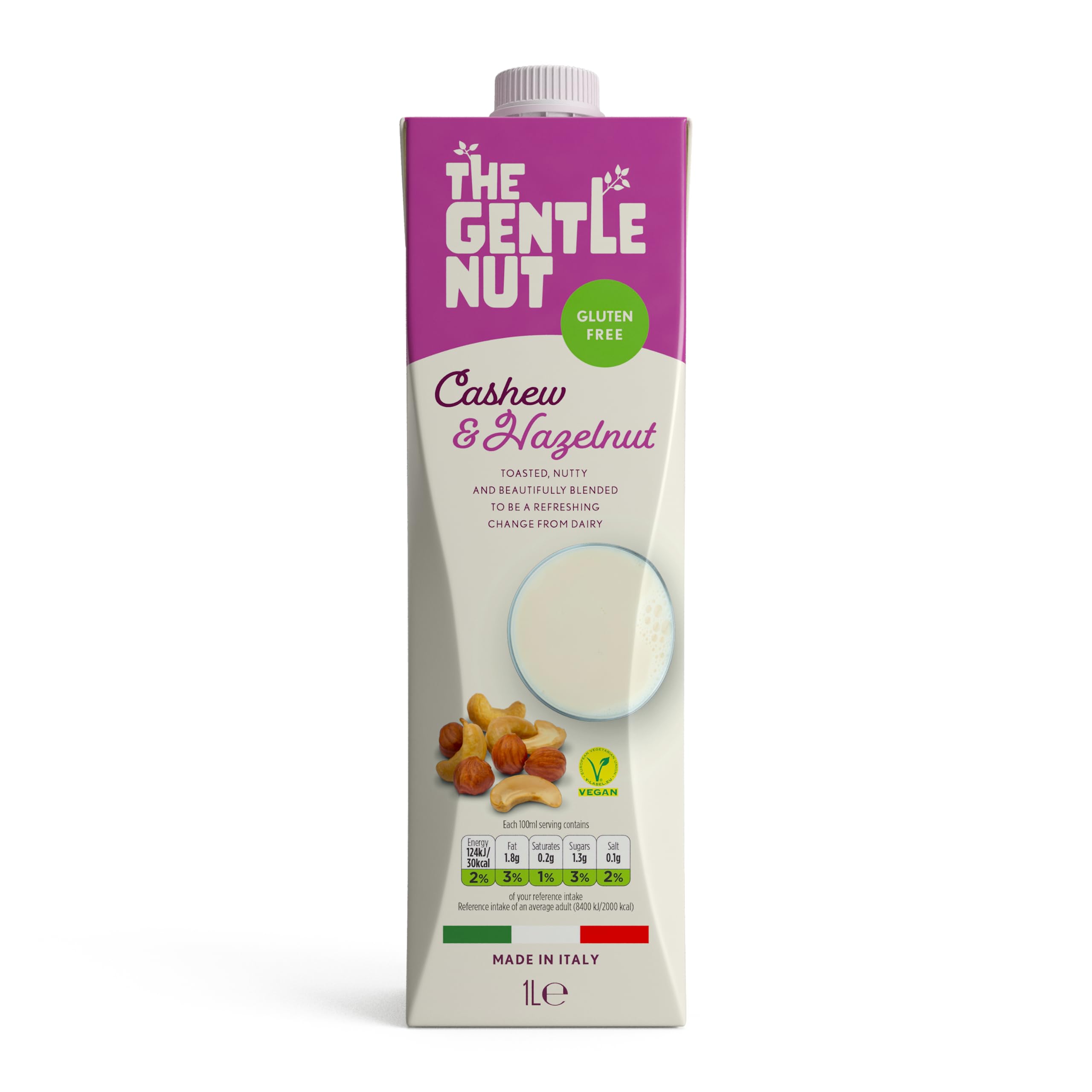 The Gentle Nut Cashew & Hazelnut 1 Ltr Gluten Free, Soy Free, Dairy Free, Vegan