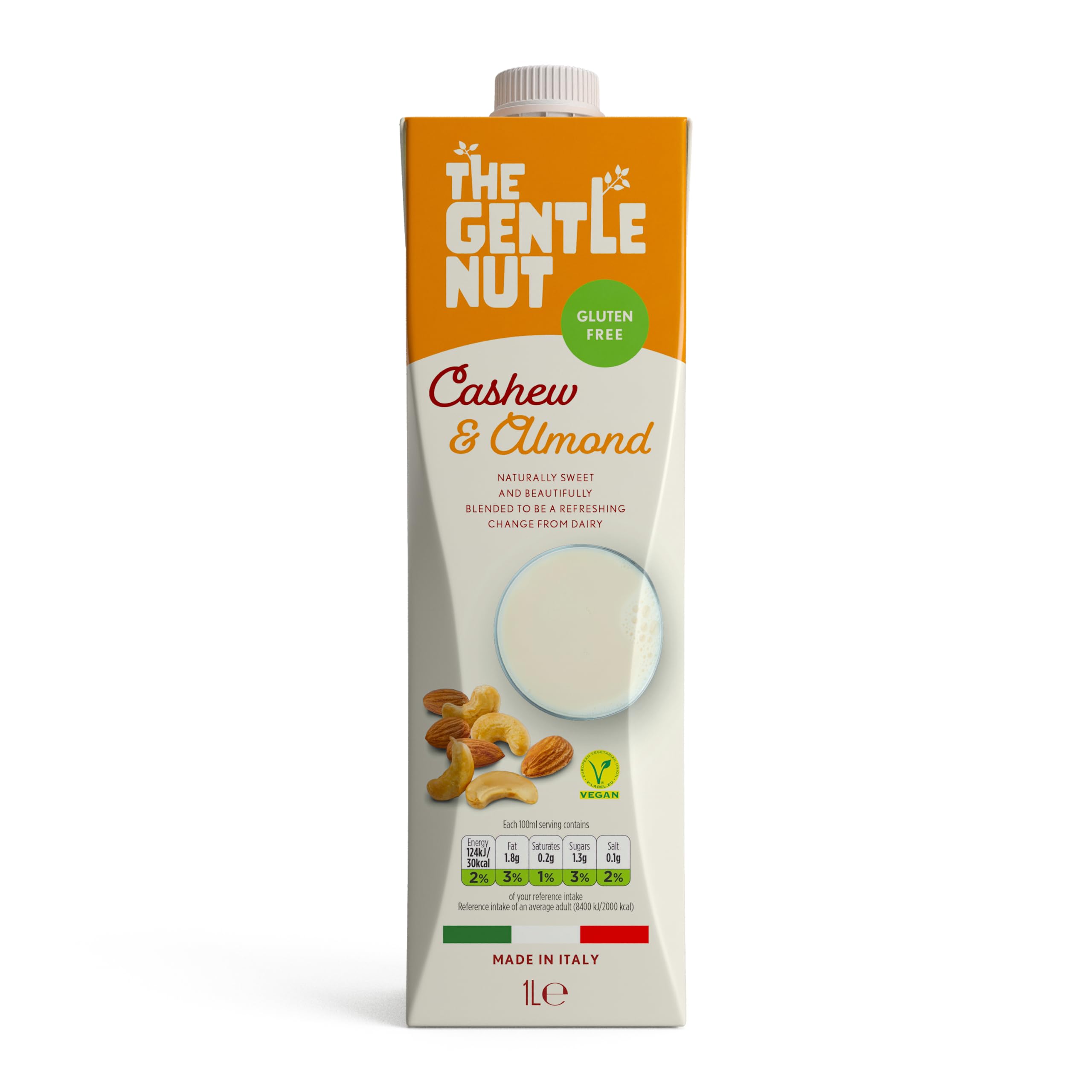 The Gentle Nut Cashew & Almond Milk 1L Gluten Free, Dairy Free, Soy Free, Vegan