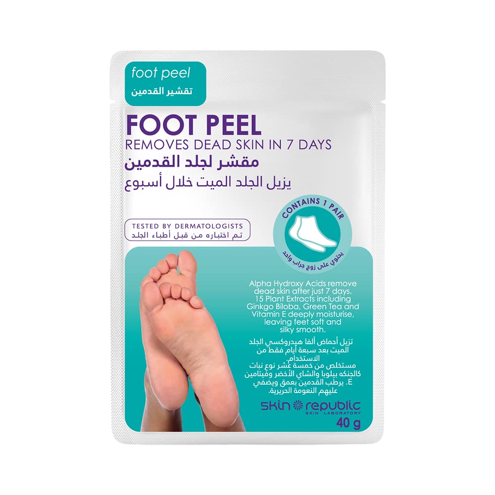 Skin Republic Foot Peel Mask, Helps Reduce Rough and Dry Feet and Heels, For Soft and Silky Skin, 40ml