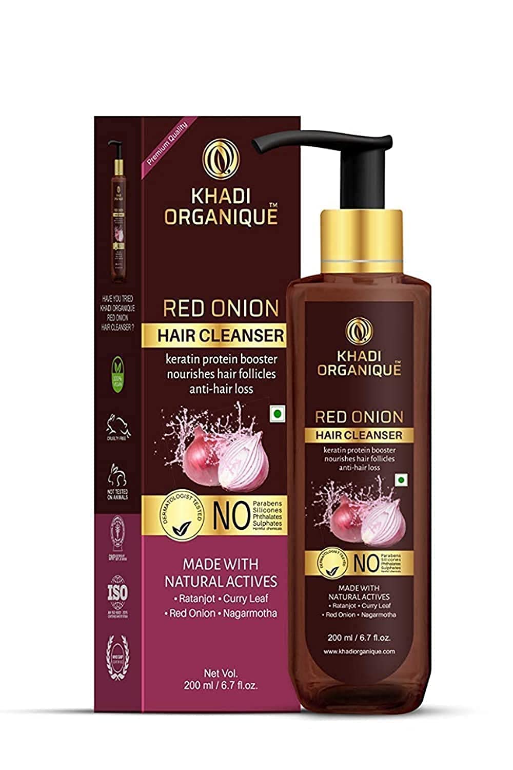 Khadi Organique Red Onion Hair cleanser 200 Ml