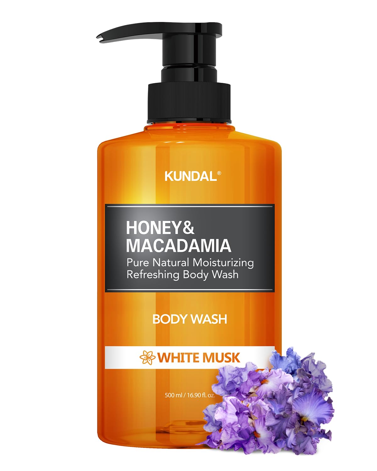 Kundal Honey & Macadamia Pure Natural Moisturizing Refreshing Body Wash White Musk, 500ml