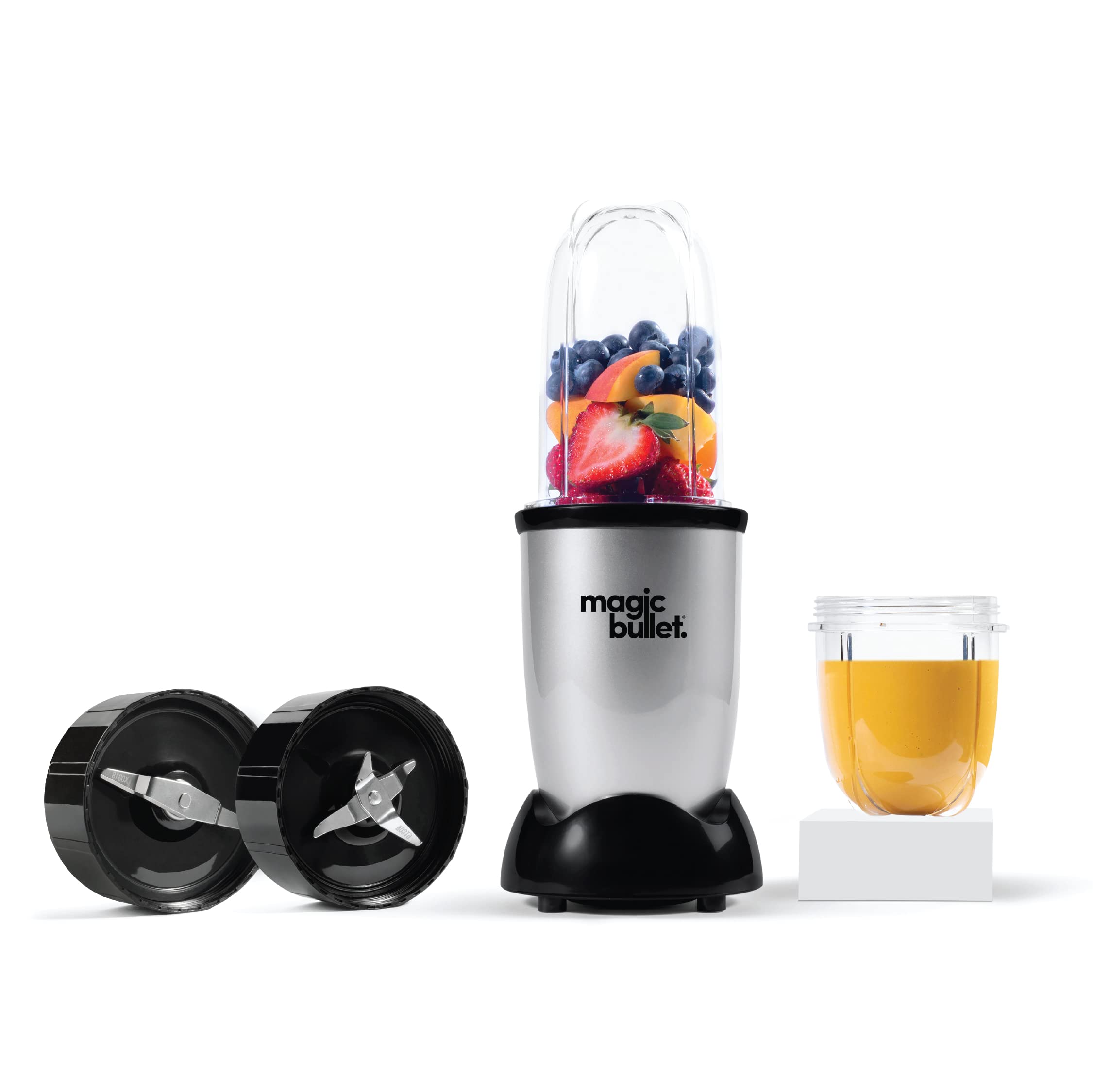 Magic Bullet 400 Watts, Multi-Function High-Speed Blender, Mixer System with Nutrient Extractor, Smoothie Maker, Silver, 2 Years Warranty