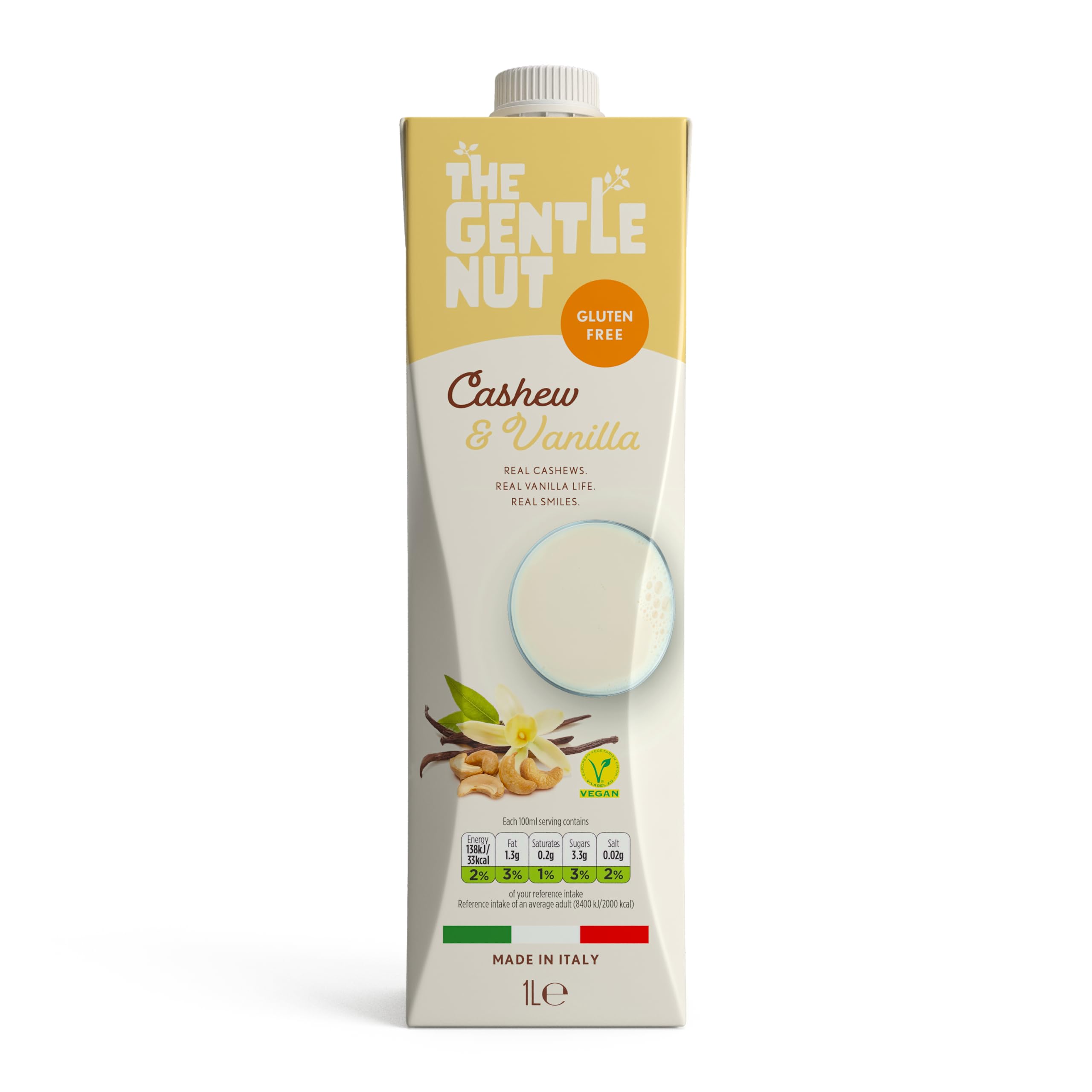 The Gentle Nut Cashew & Vanilla 1 Ltr Gluten Free, Soy Free, Dairy Free, Vegan