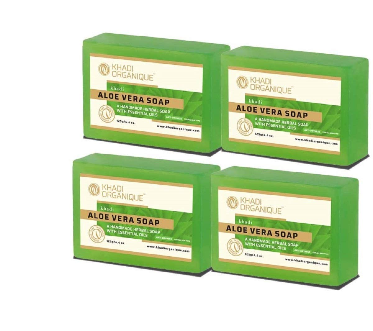 Khadi Organique Handmade Aloe vera Soap 125 Gm(Pack of 4)