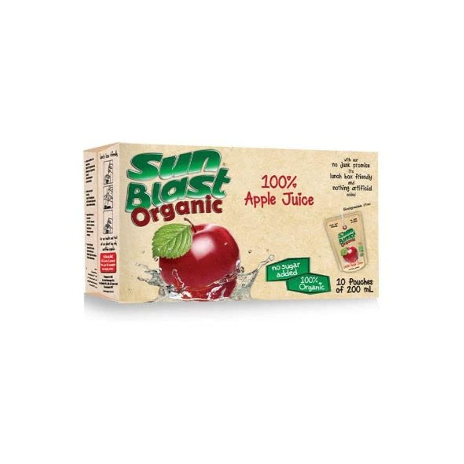 Sun Blast Organic Apple Juice - 10 x 200 ml