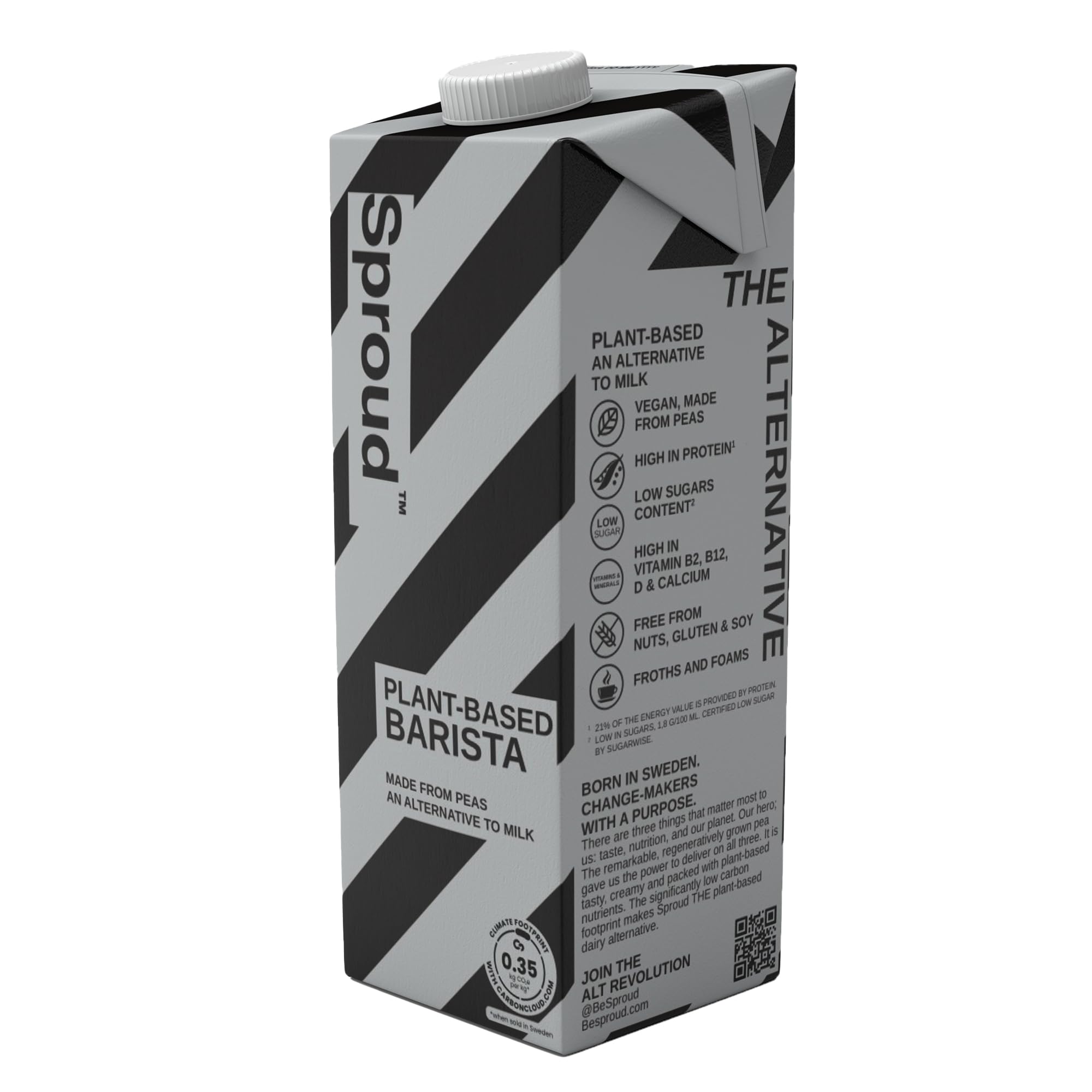 SPROUD Pea Protein Milk Plant-Based, Dairy-Free, Gluten-Free, Vegan, Shelf Stable, Non-GMO, Barista Flavor, 1 Liter