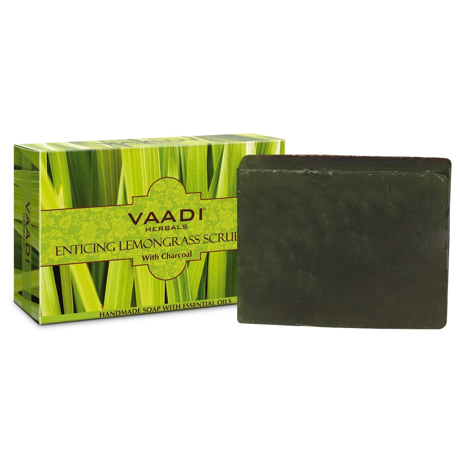 Vaadi Herbals Enticing Lemongrass Scrub Soap, 75 gm
