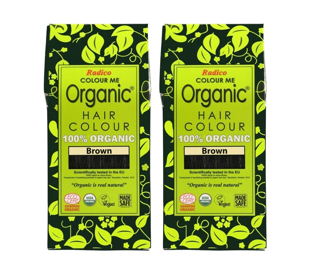 Radico Certified Organic Hair Colour, 100g, Brown (Pack of 2)