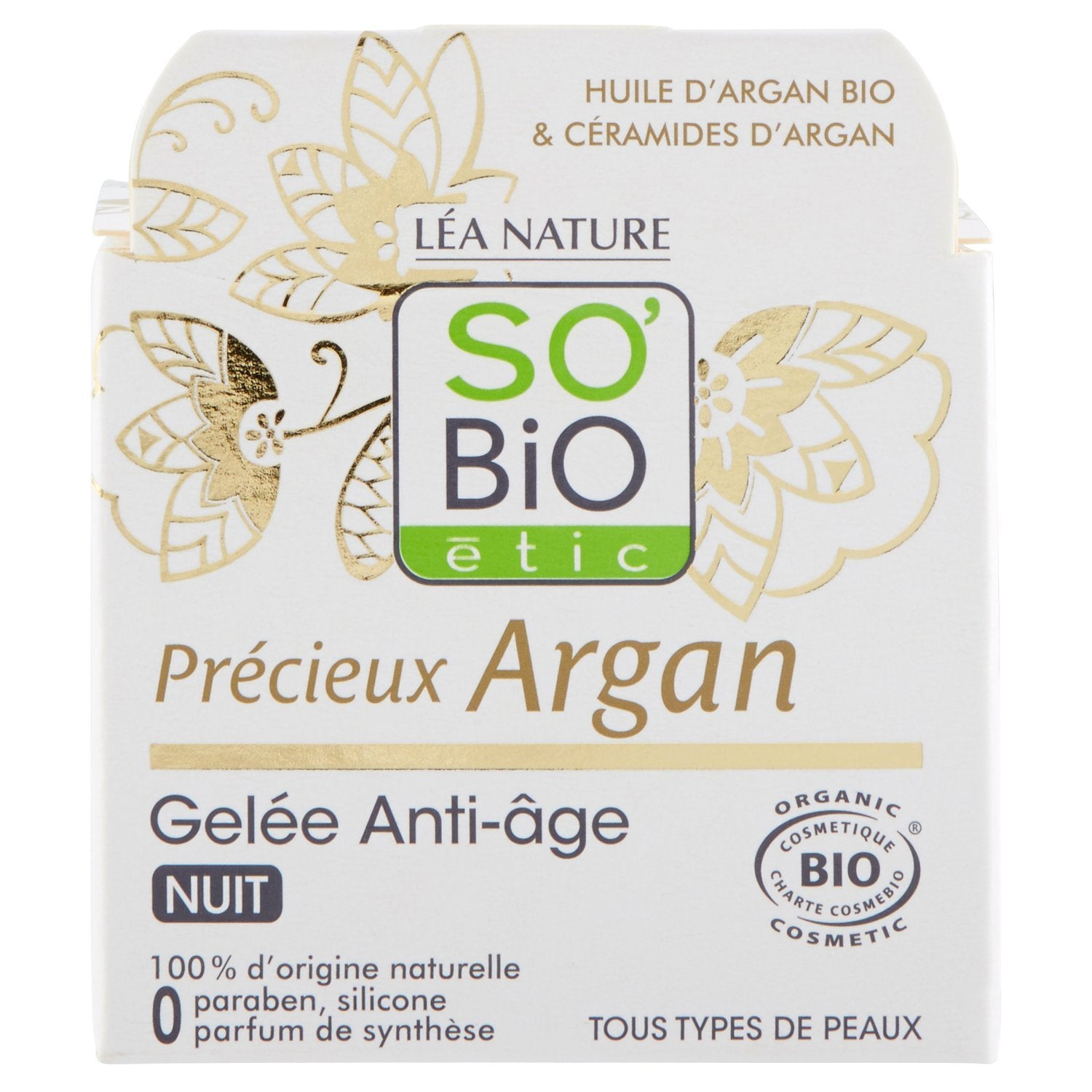 So Bio Etic Precieux Argan Anti-Aging Night Gel, 50ml | For mature & demanding skin | vegan | Dermatologically tested.