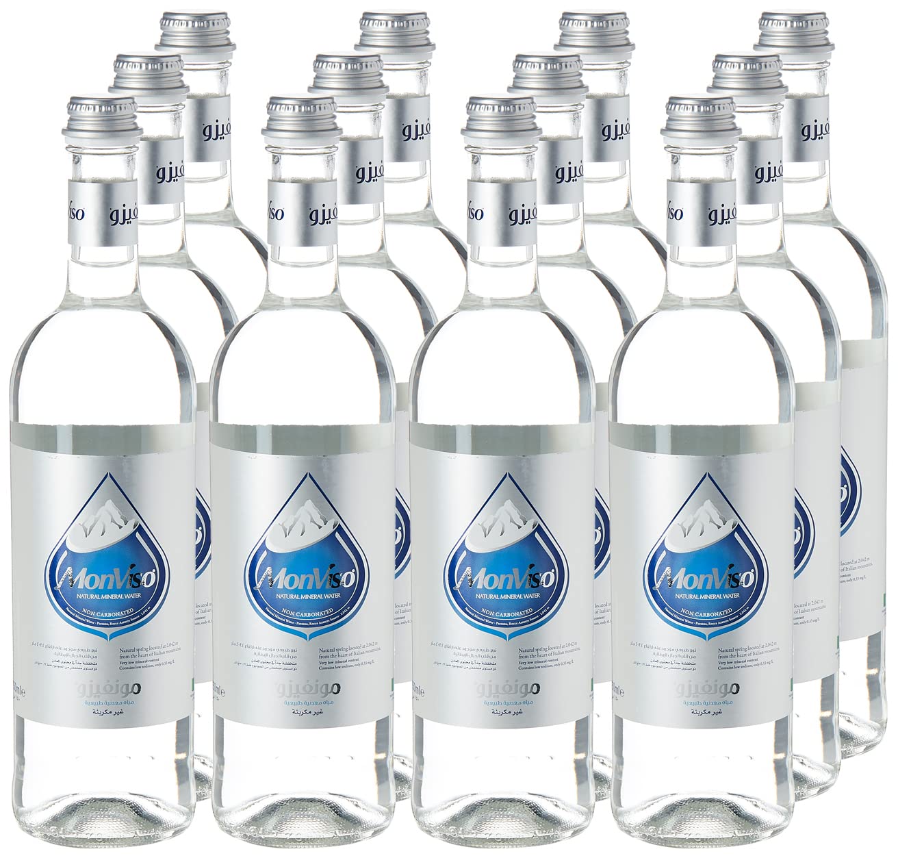 Monviso Still Water Glass Bottle, 750 ml - Pack Of 12