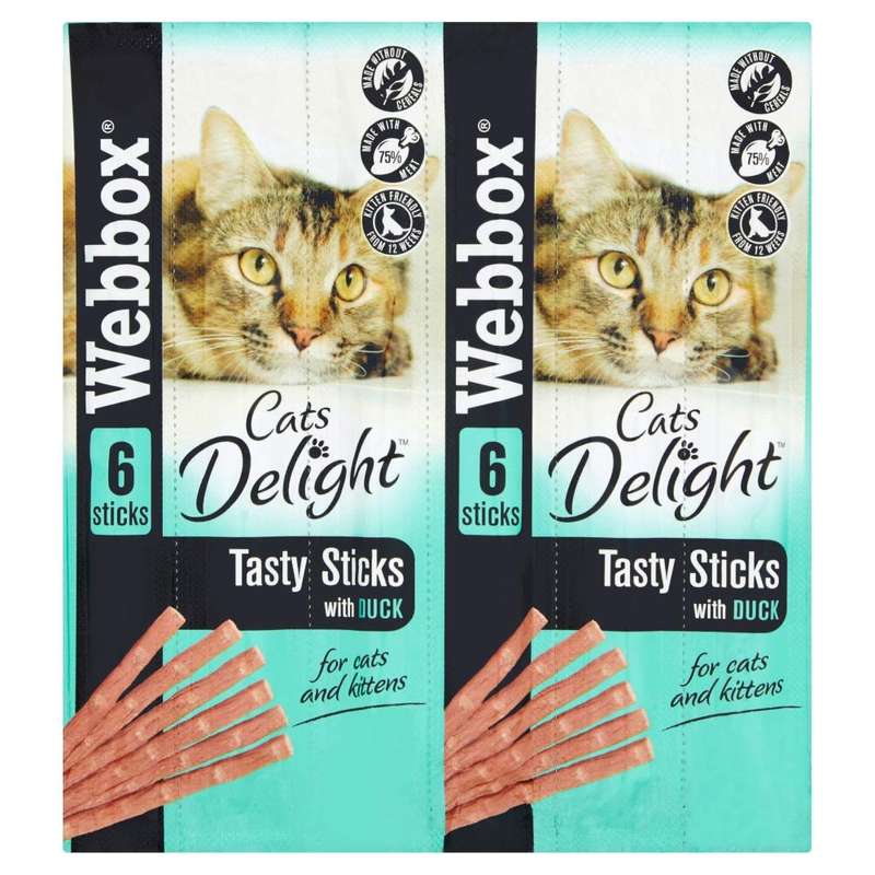 Cat Treats Sticks Duck Webbox Tasty 30g