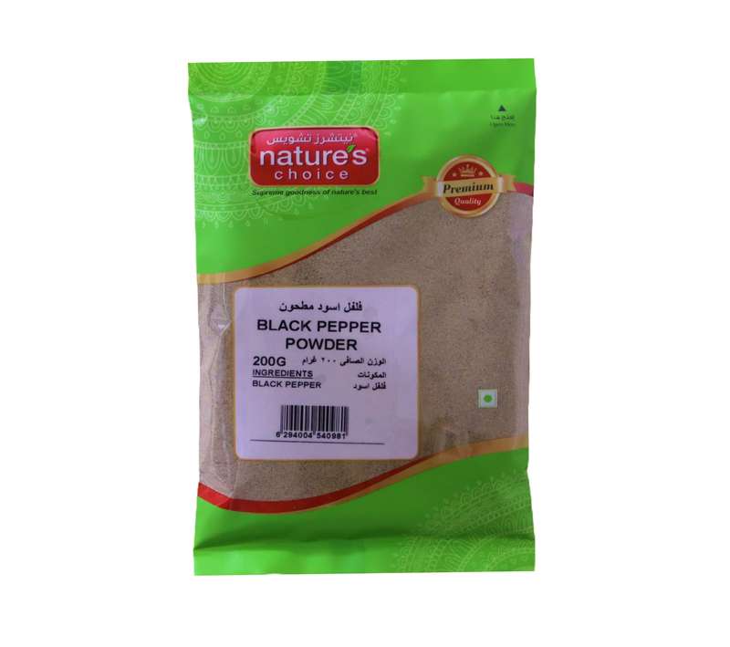Natures Choice Product Feature:Brand: Natures Choicetype: Black Pepperseasoning Form: Milledsize: 200 Gmpackaging: Pouch