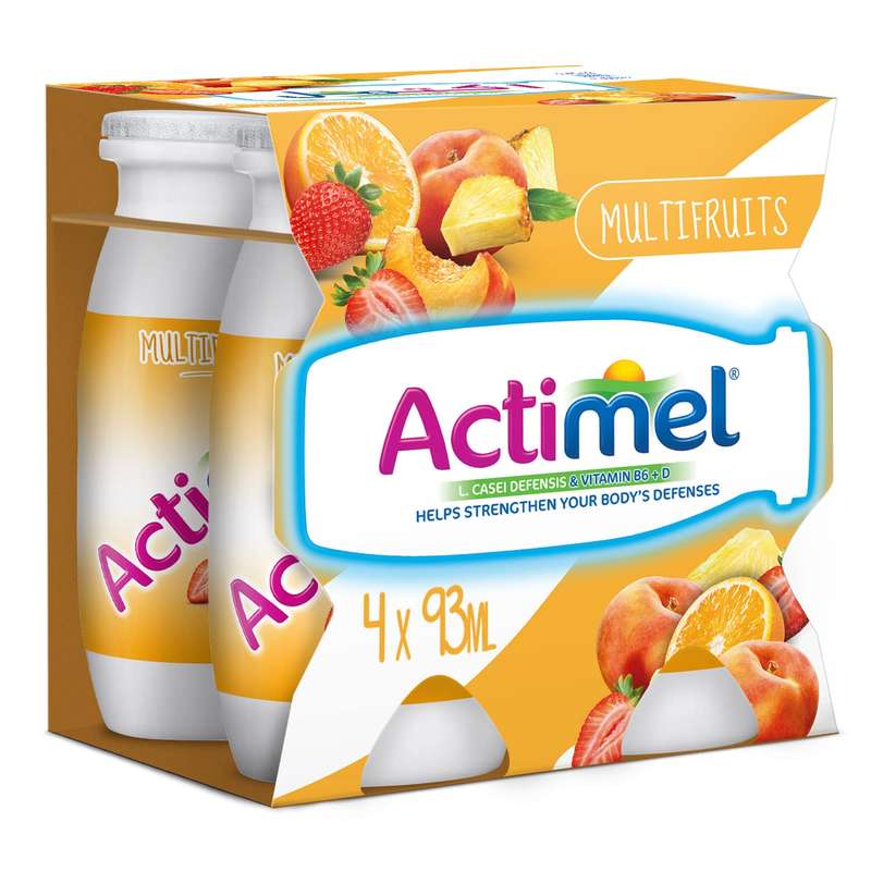 Actimel Multi-Fruit Flavored Low Fat Dairy Drink 4 x 93ml