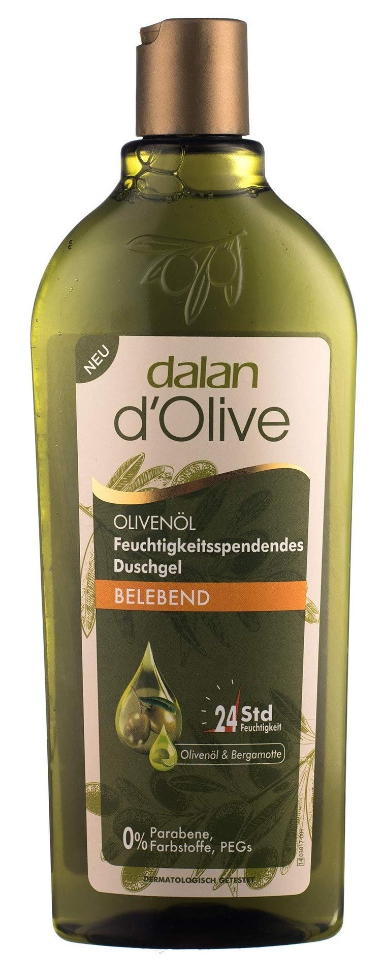 Daland'Olive Natural Olive Oil Moisturising Shower Gel Refreshing 400 ml 1 Pack (1 x 400 ml)