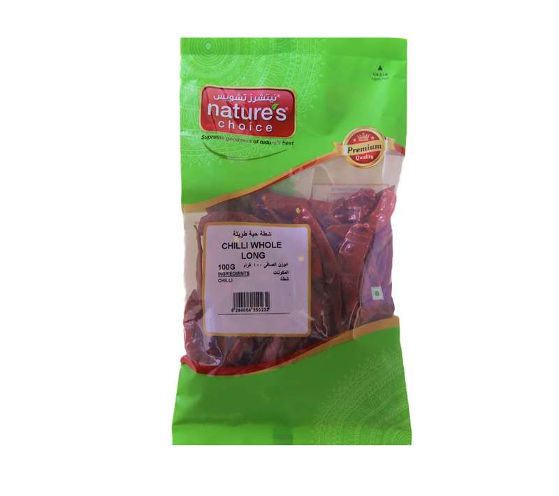 Natures Choice CHILLI WHOLE 100G LONG