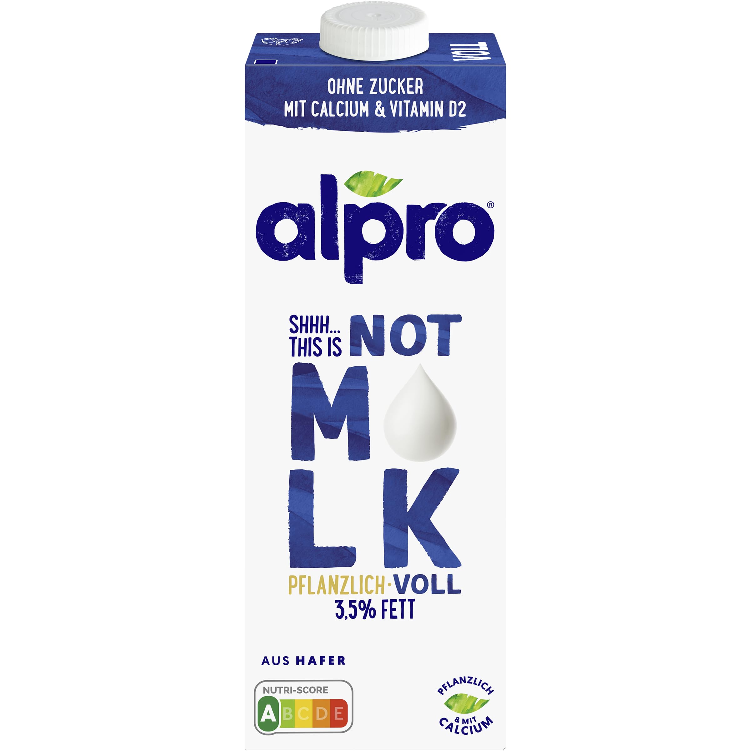 Alpro This Is Not Milk Whole, 100% Plant-Based, 3.5% Fat, Lactose Free, Creamy Taste - 1L