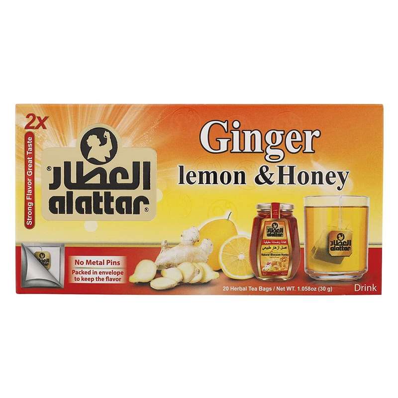 Alattar Ginger Lemon & Honey 20 Herbal Tea Bags, 30 gm