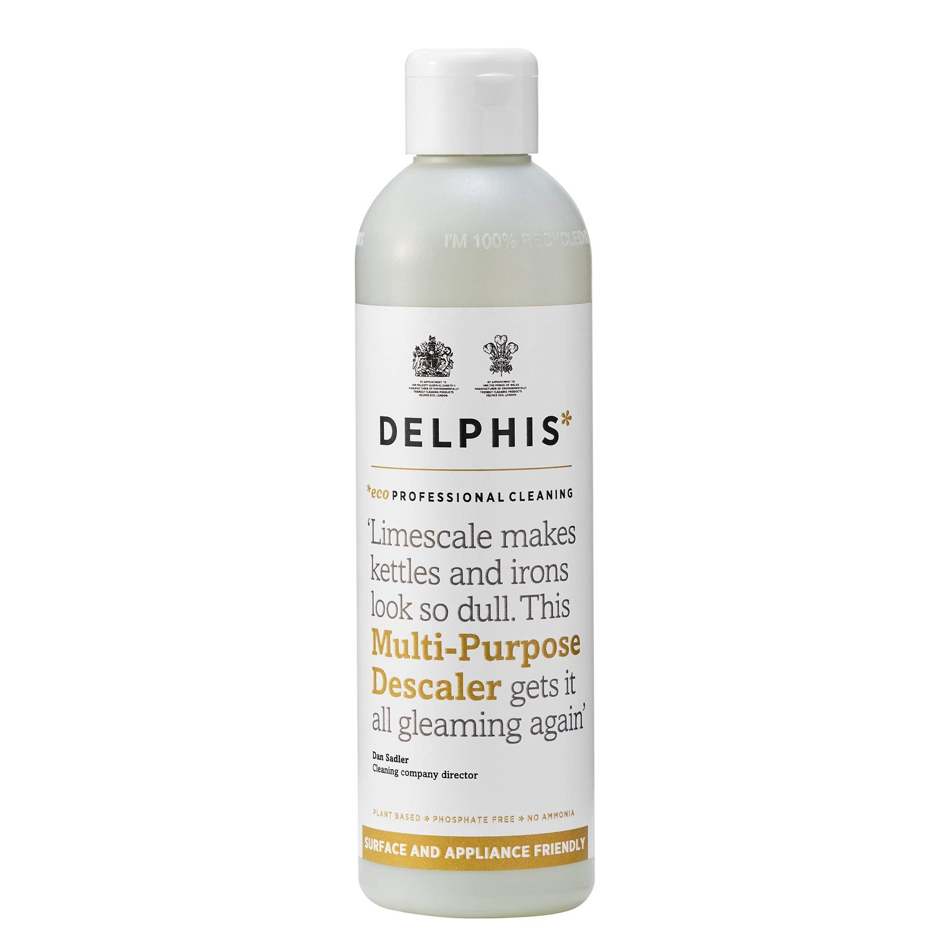 Delphis EcoMulti Purpose Descaler - Plant-based, Vegan Descaler, Free from Hydrochloric Acid, Enzymes, Formaldehyde, VOCs and APEs, 350 ml