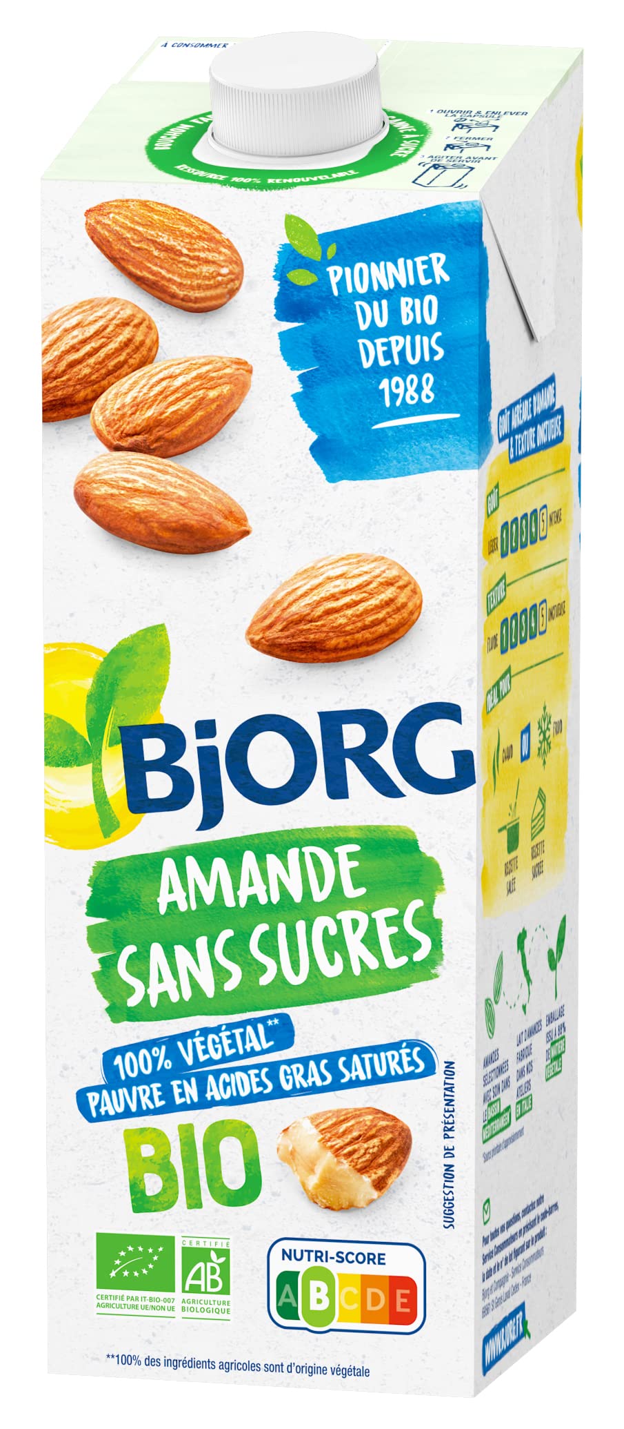 Bjorg Almond Milk No Added Sugar, 1 Litre