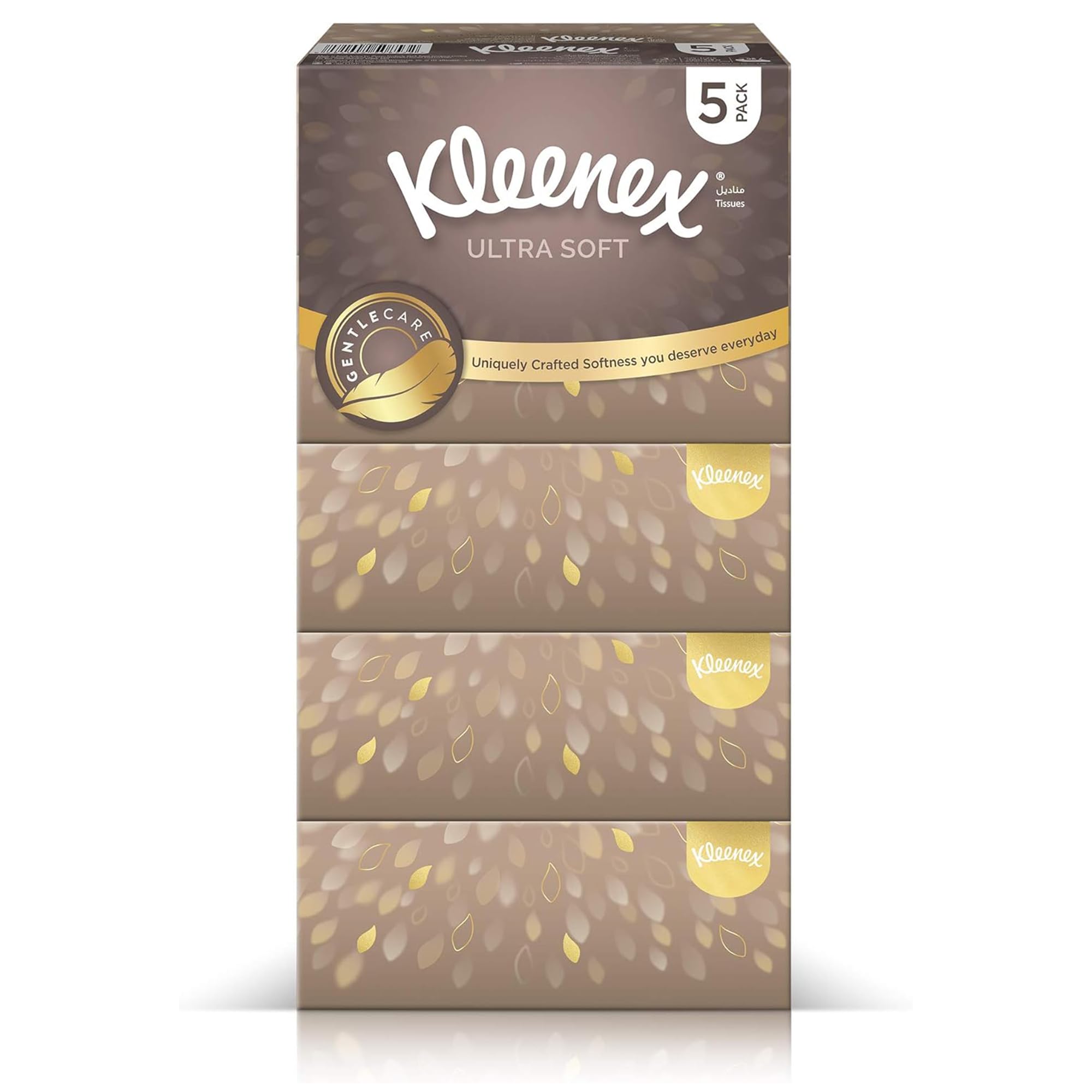Kleenex Ultra Soft Premium Facial Tissues, Pack of 5 Boxes 96 Sheets X 3 Ply