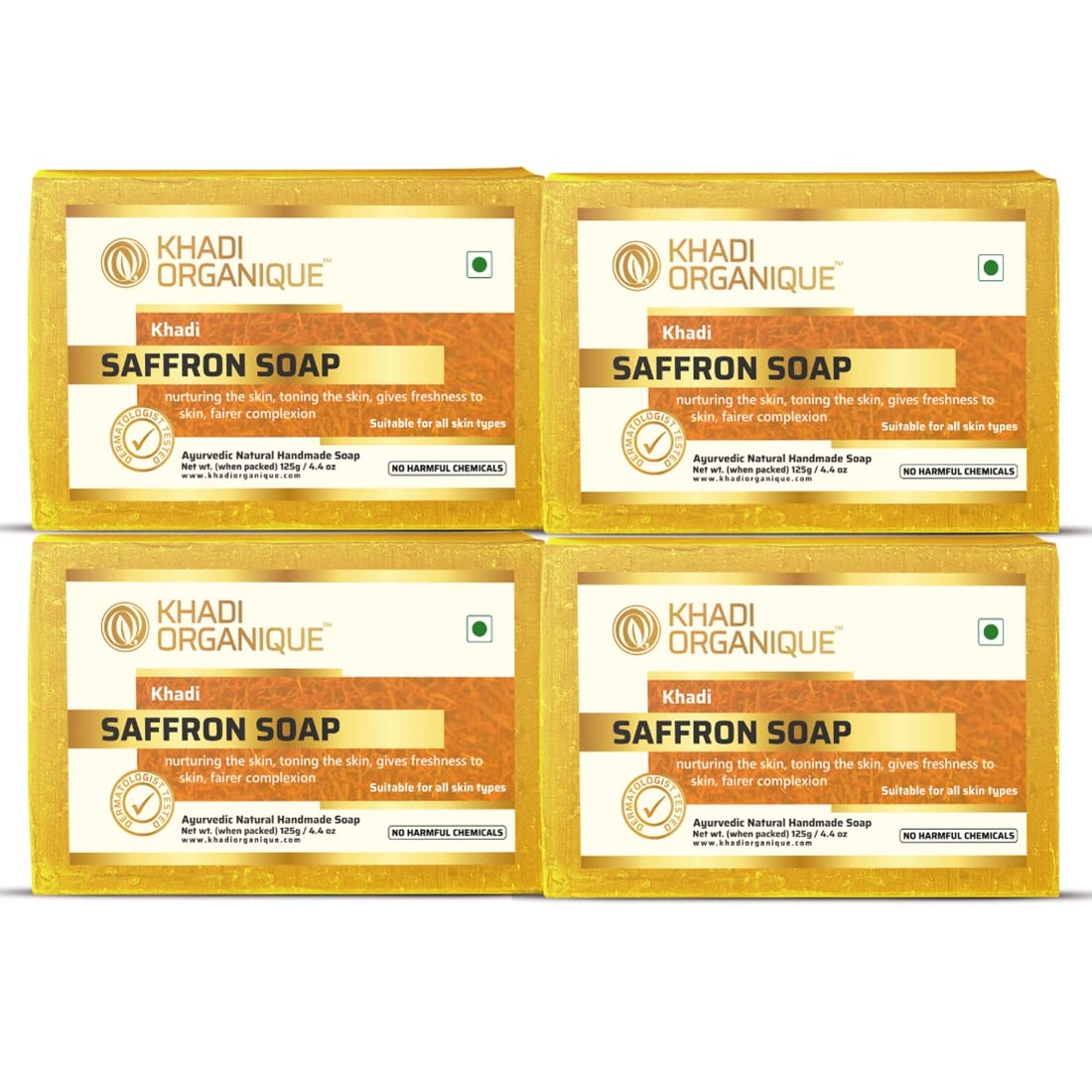 Khadi Organique Handmade Saffron Soap 125 Gm