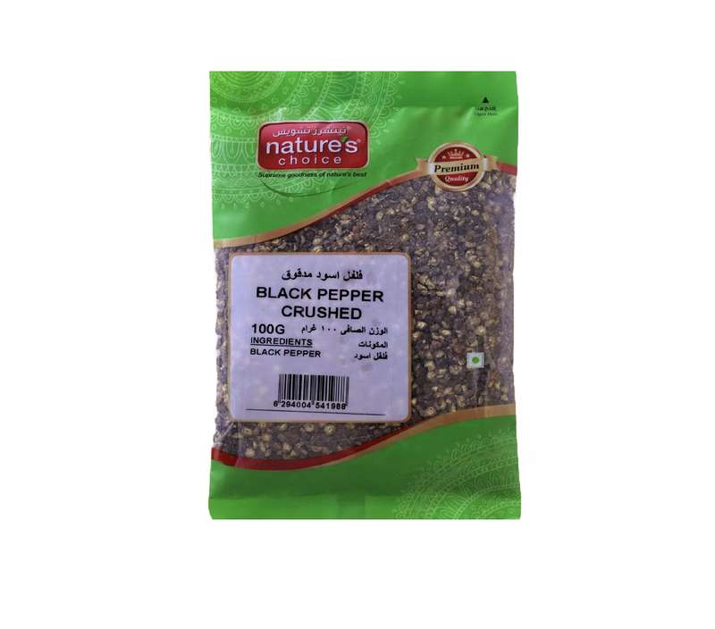Natures Choice Black Pepper Crushed 100G, Green & Red