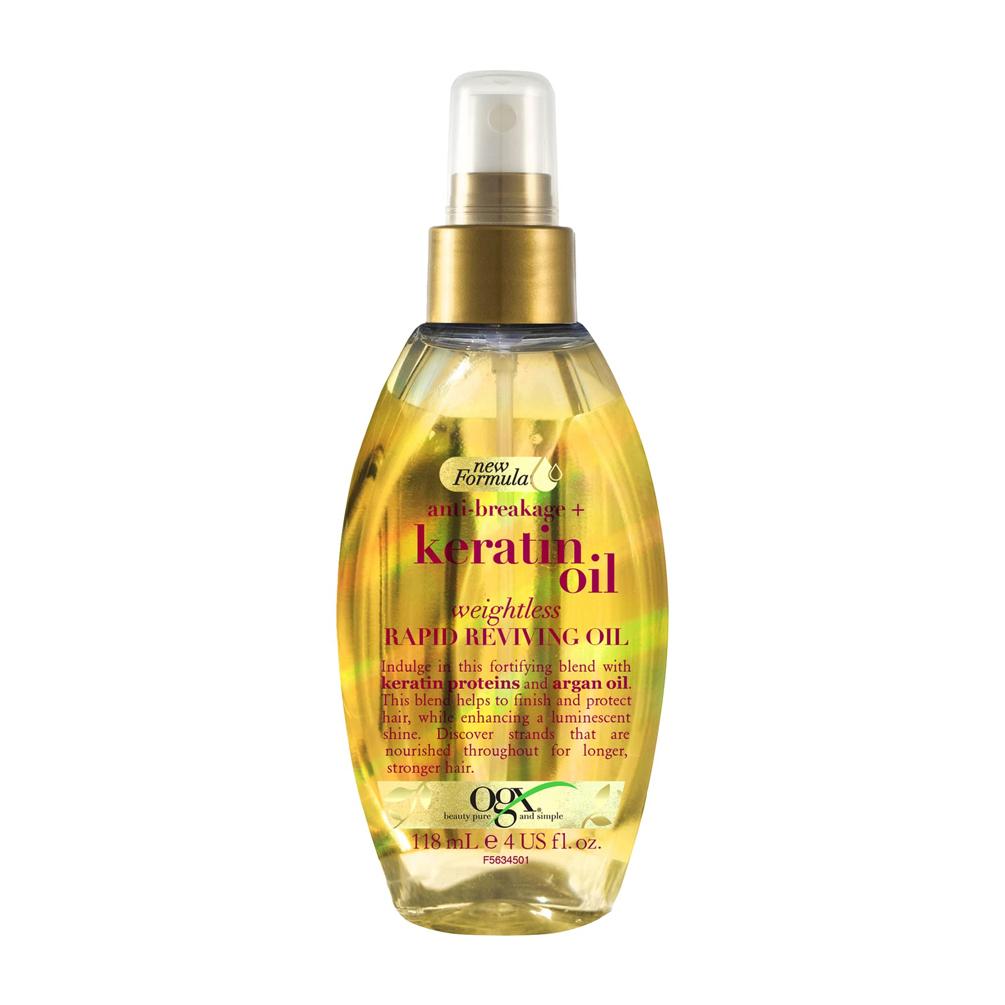 Ogx Hair Oil, Anti-Breakage+ Keratin Oil, Rapid Reviving Spray, 118ml